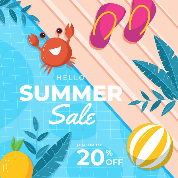 Organic flat summer illustration