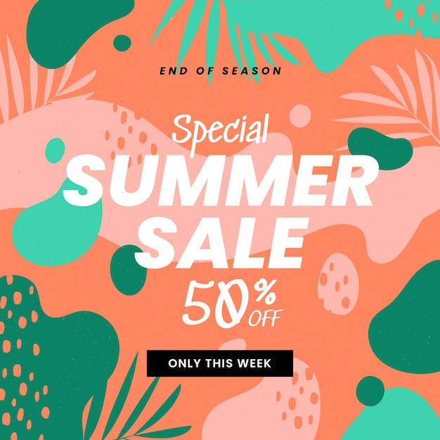 Organic flat summer sale illustration