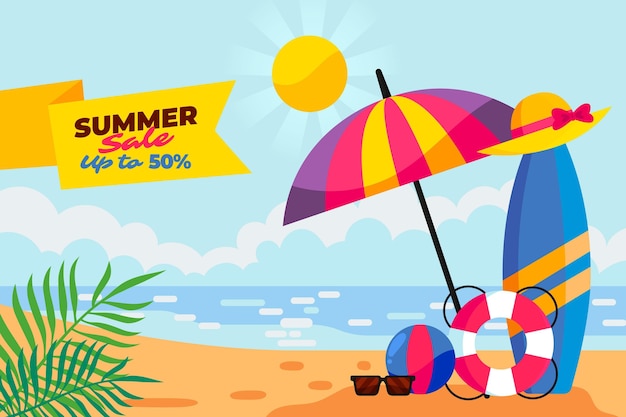 Free vector organic flat summer sale illustration