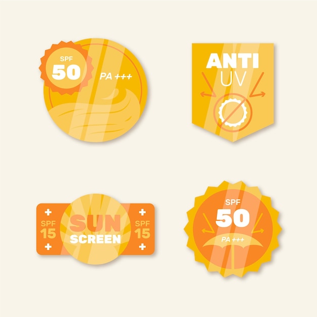 Free vector organic flat uv badges collection