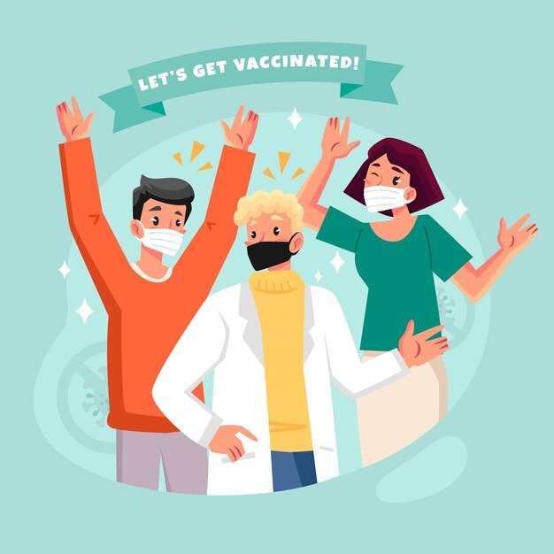 Organic flat vaccination campaign illustration