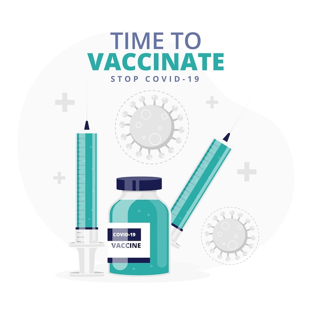 Organic flat vaccination campaign illustration