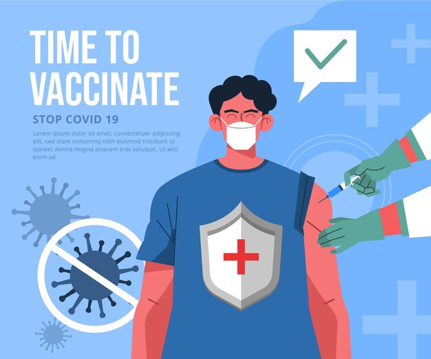 Organic flat vaccination campaign illustration