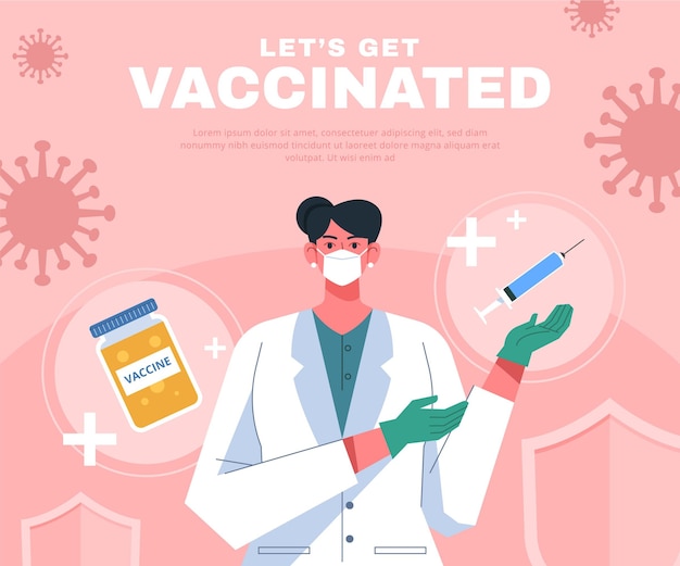 Free vector organic flat vaccination campaign illustration