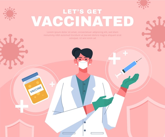Organic flat vaccination campaign illustration