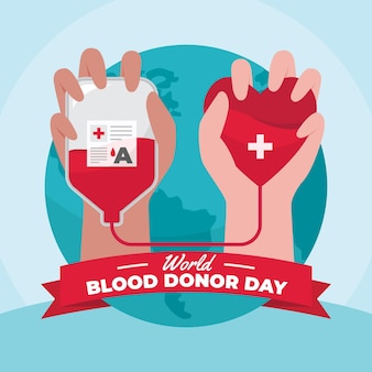 Organic flat world blood donor day illustration
