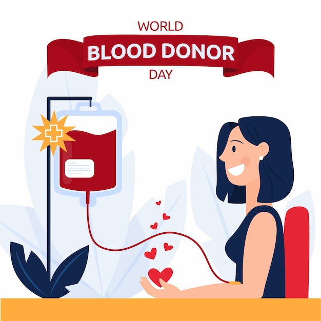 Free vector organic flat world blood donor day illustration