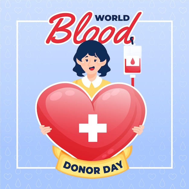 Organic flat world blood donor day illustration