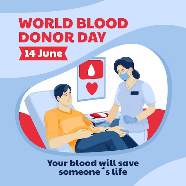 Free vector organic flat world blood donor day illustration