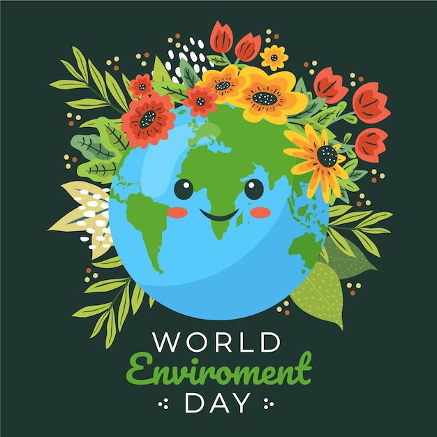 Free vector organic flat world environment day illustration