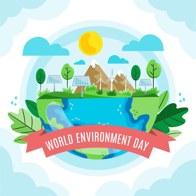 Free vector organic flat world environment day illustration