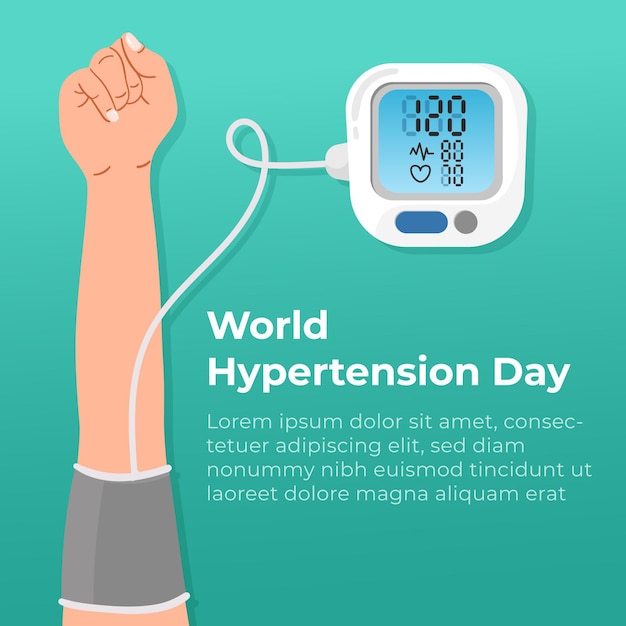 Органическая плоская всемирная иллюстрация дня гипертонии