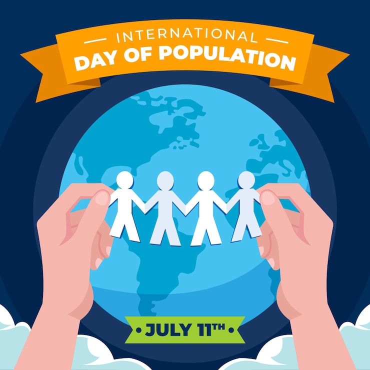 Free Vector organic flat world population day illustration