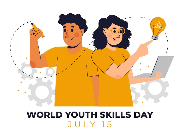 Органический плоский всемирный день навыков молодежи