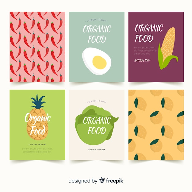 Organic food card set