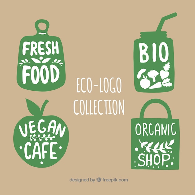 Free vector organic food label colleciton