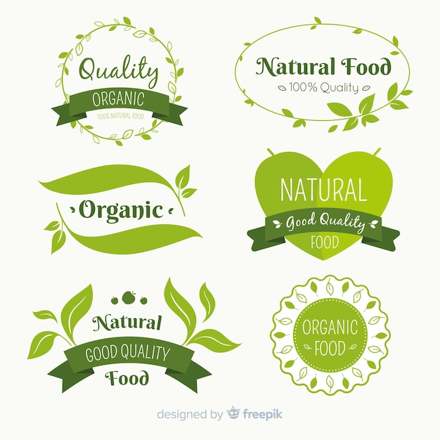 Free vector organic food label collection