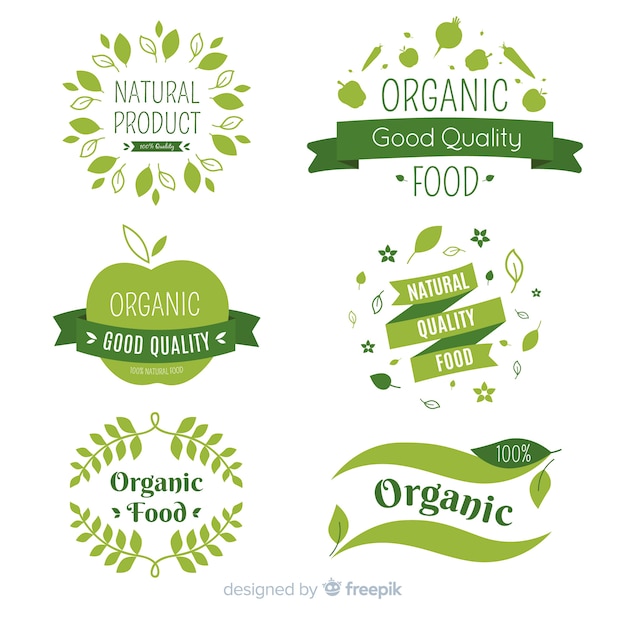 Free vector organic food label collection