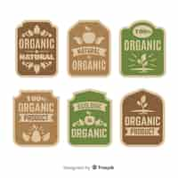 Free vector organic food label collection