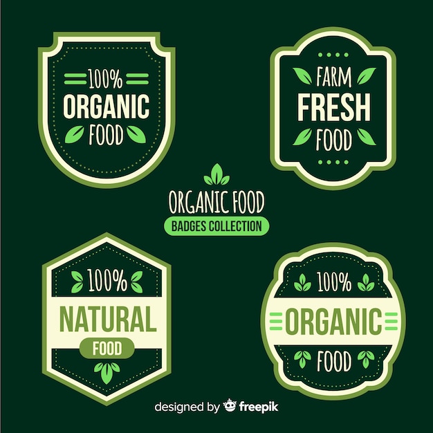 Free vector organic food label collection