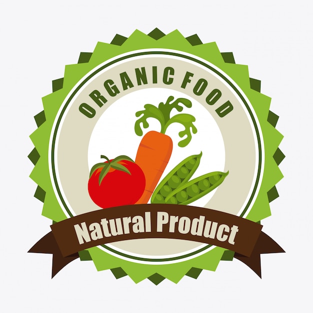 Free vector organic food label illustration