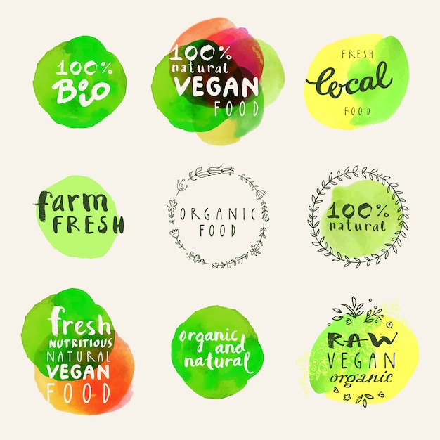 Free vector organic food logo collection