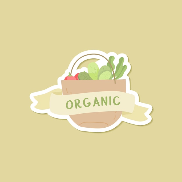 Бесплатное векторное изображение Органические продукты питания на зеленом фоне вектора