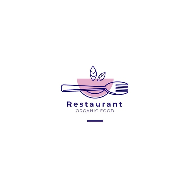 Vettore gratuito logo del ristorante di alimenti biologici