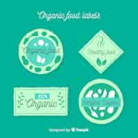 Free vector organic food silhouettes label collection