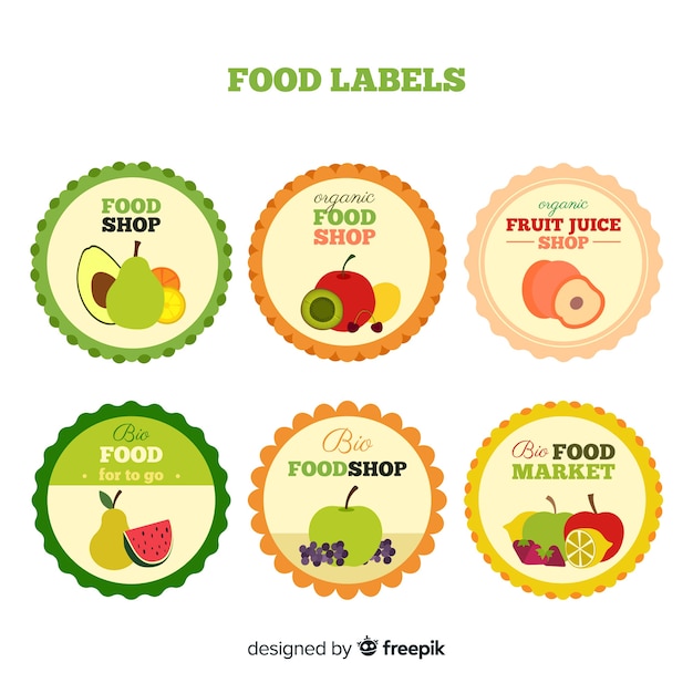 Organic fruit label collection