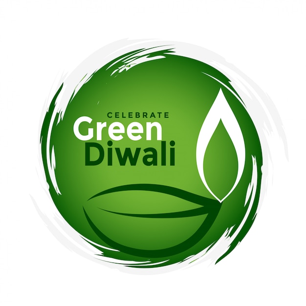 Free vector organic green diwali festival celebration concept