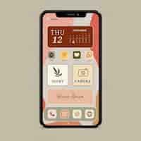 Free vector organic home screen interface