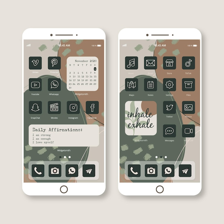 Free Vector organic home screen
