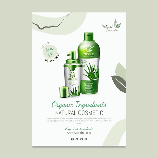 Free vector organic ingredients vertical flyer template