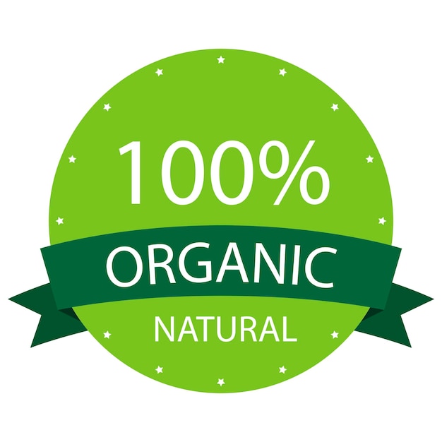 Vettore gratuito etichetta organica con il nastro