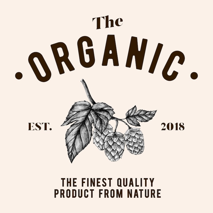 Free Vector the organic logo design vector