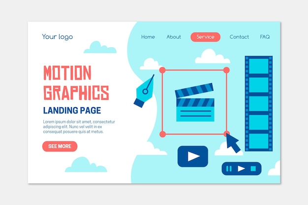 Vettore gratuito homepage di motiongraphics organico