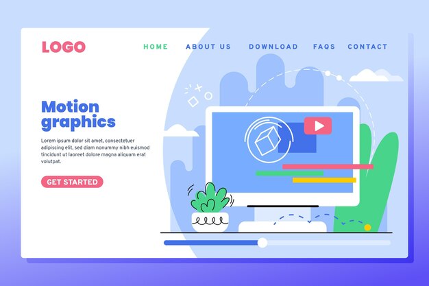 Organic motiongraphics landing page template