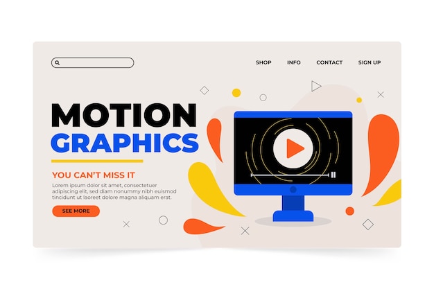 Vettore gratuito pagina di destinazione del motiongraphics organico