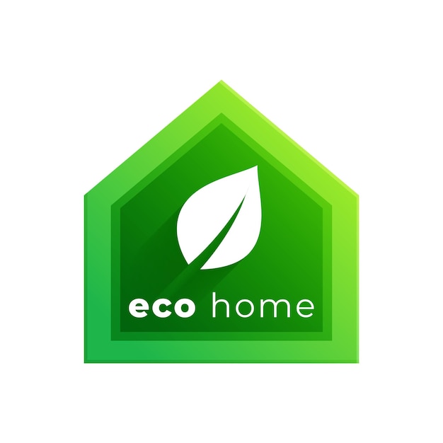 Free vector organic and natural eco home symbol background design vector