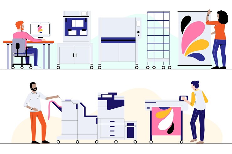 Free Vector organic printing industry illustrated