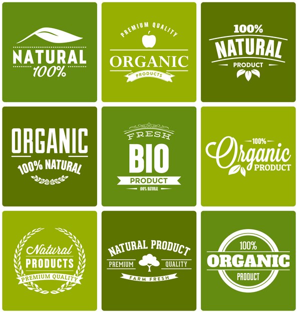 Organic products logo templates