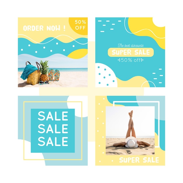 Free vector organic sale ig post collection