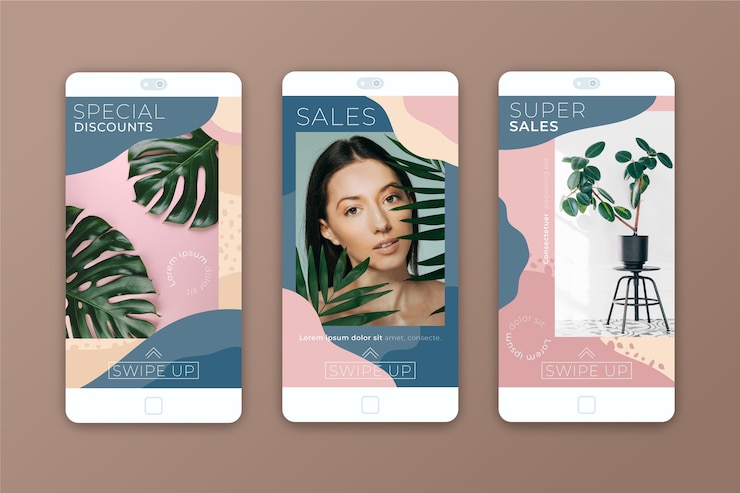 Free Vector organic sale instagram post collection