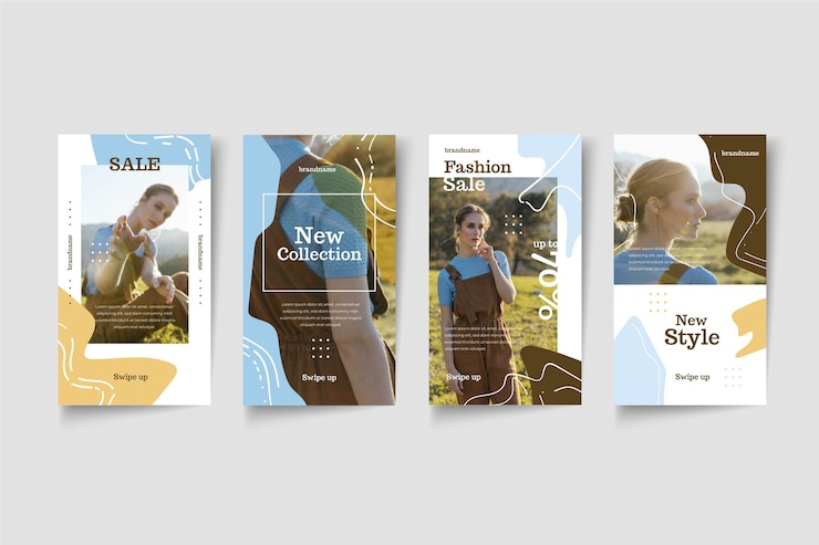 Free Vector organic sale style instagram stories