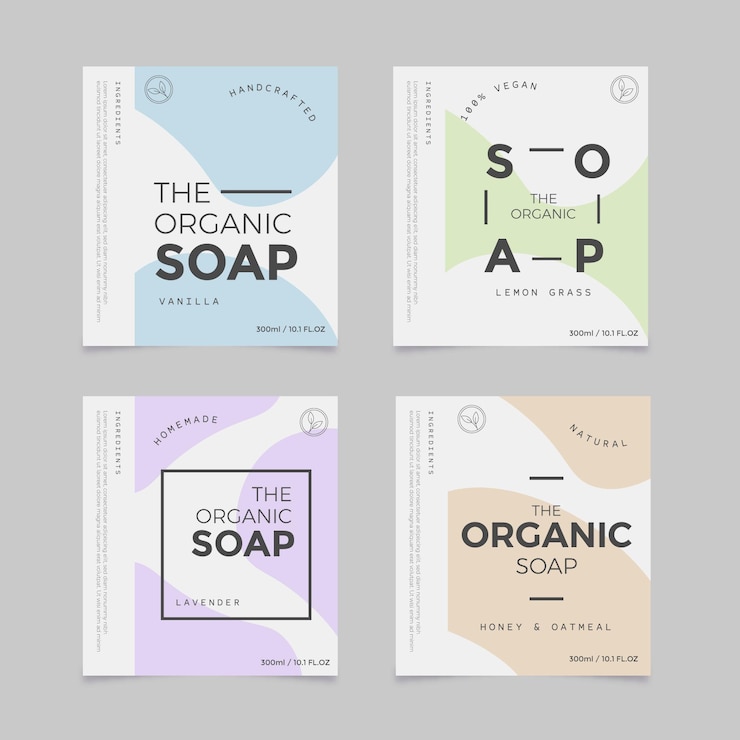 Free Vector organic soap label collection
