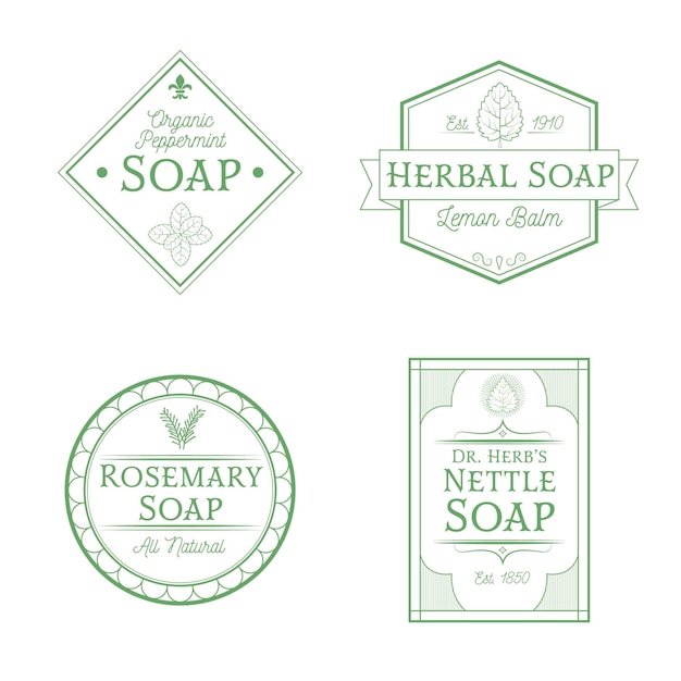 Free vector organic soap label collection