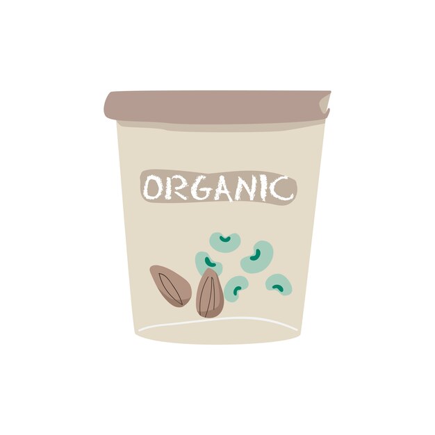 Organic soybean and almond yogurt vector