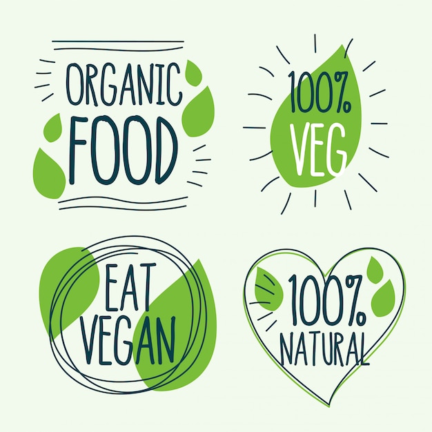 Free Vector organic and vegan food logo