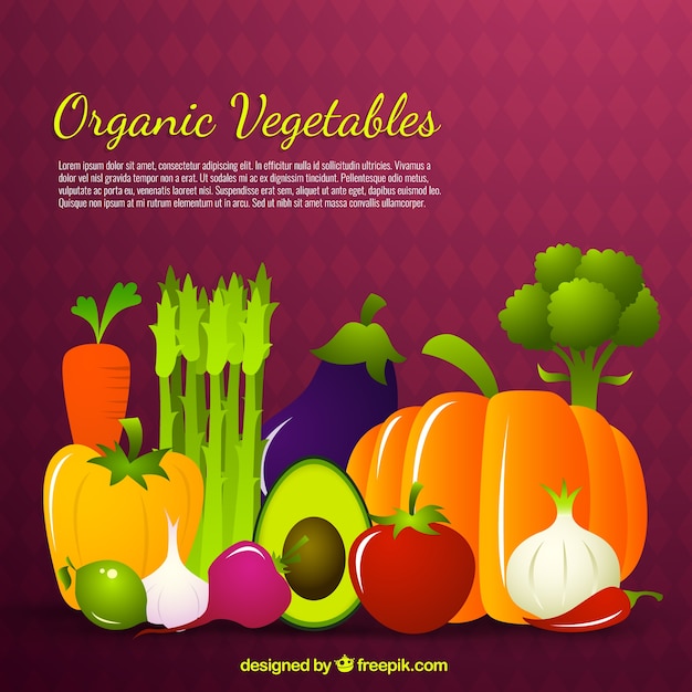 Organic vegetables background